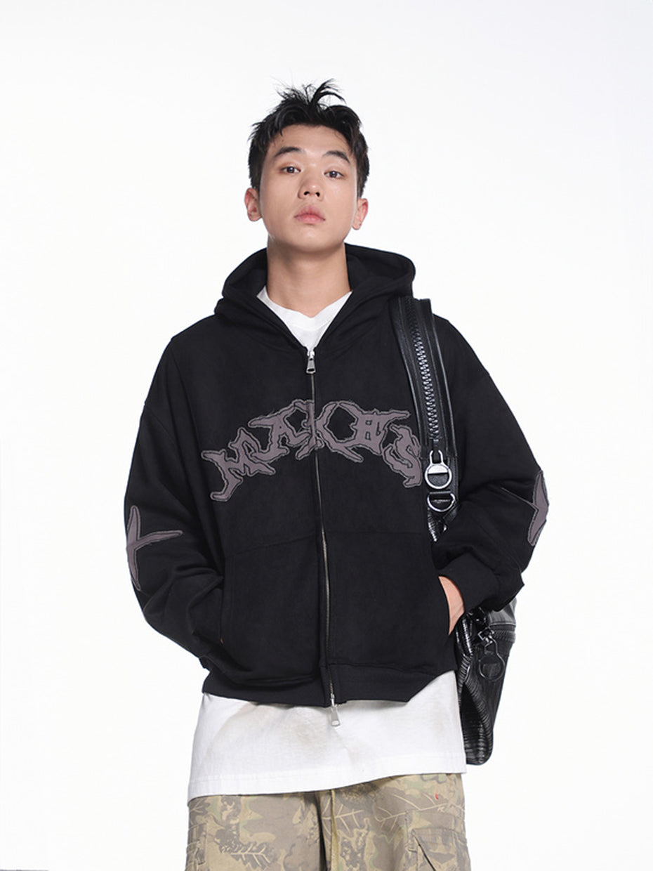 Men's Zip Up Hooded Jacket Vintage Wash