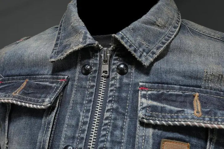 Men's denim jacket styled for a casual everyday outfit