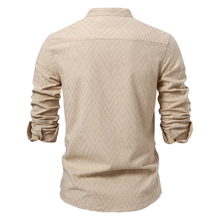 Men’s Textured Henley Collar Shirt