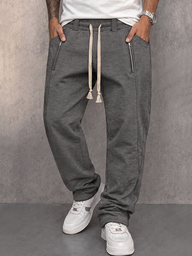 Men's Athleisure Jogger Trousers With Zipped Pockets