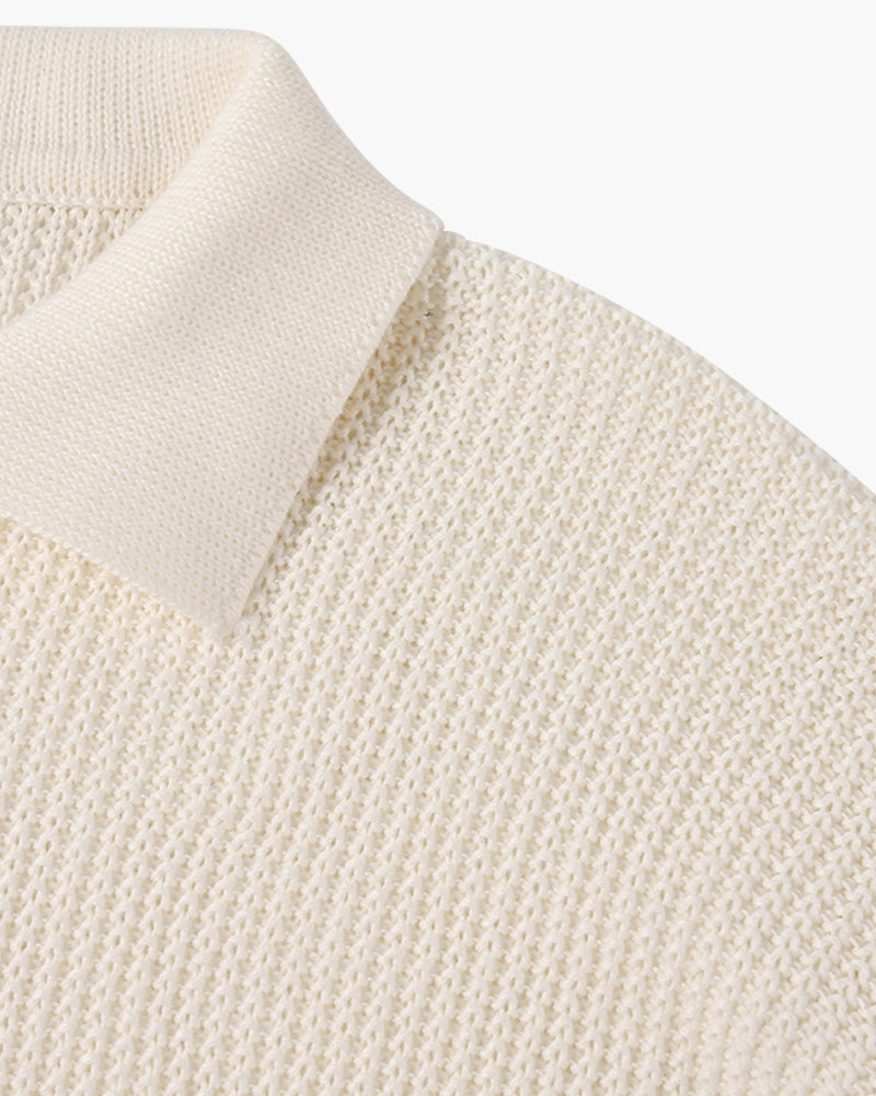 Men's cotton knit half zip jumper styled for a smart-casual look