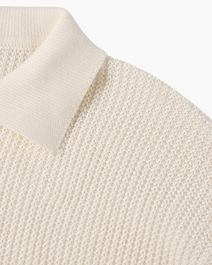 Men's cotton knit half zip jumper styled for a smart-casual look