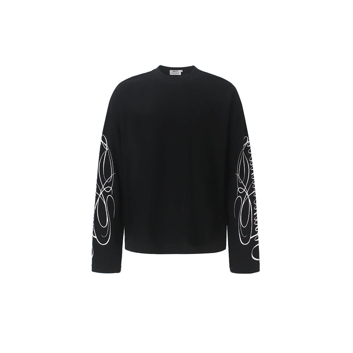 Close-up of the embroidered leopard print detail on the sweatshirt