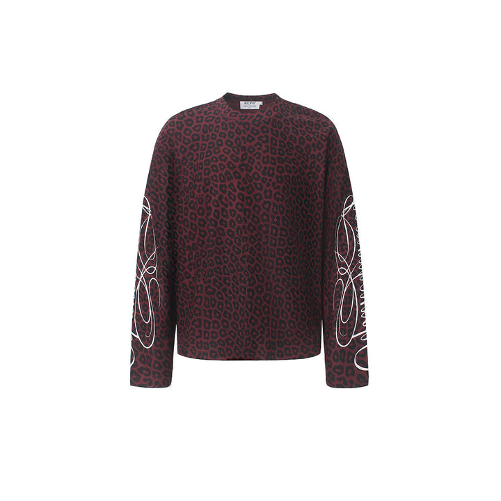 Men's Embroidered Leopard Print Sweatshirt