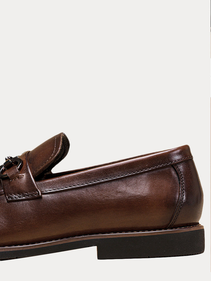 Men's smart formal loafers showing stitching and slip-on design