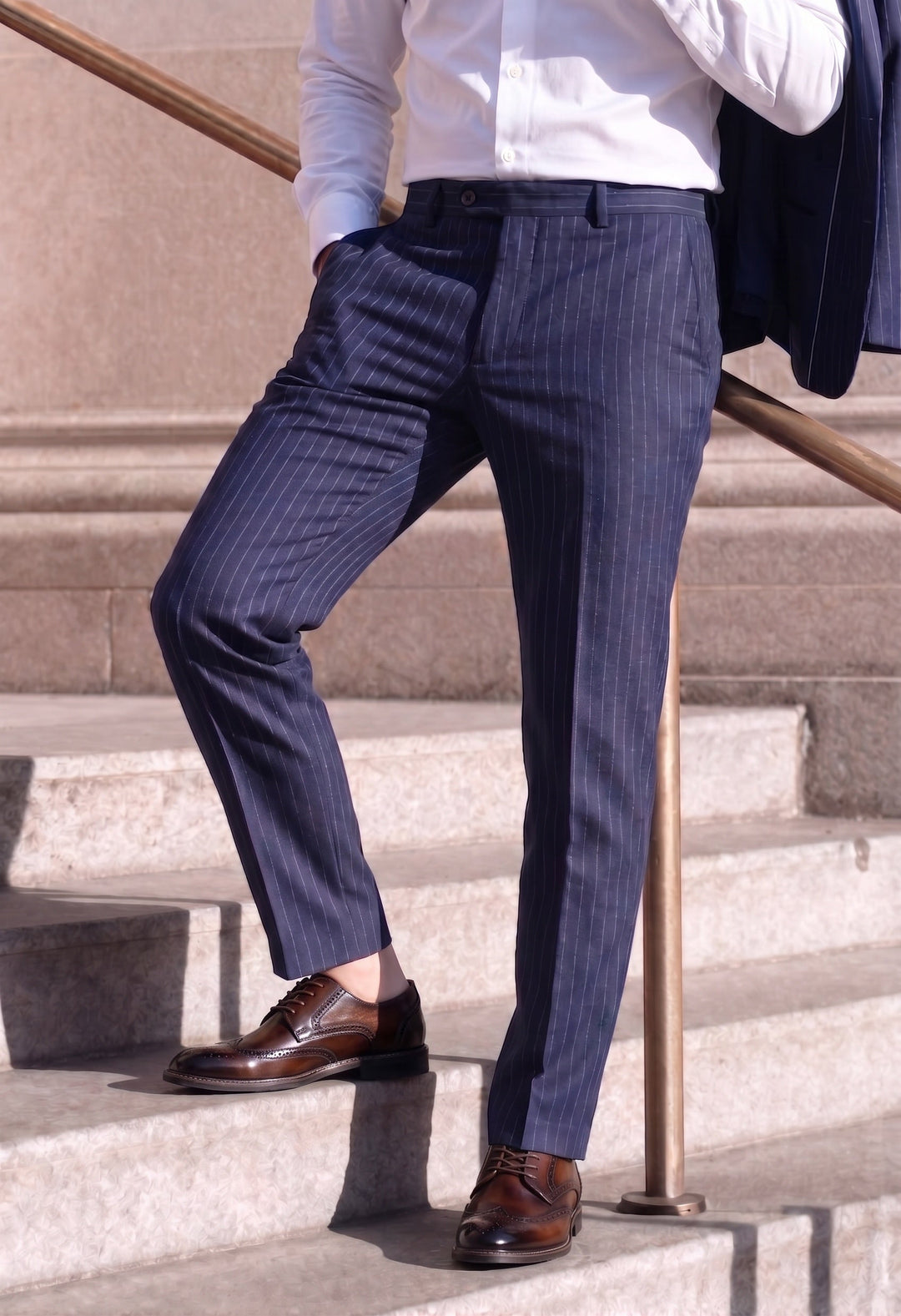 Men's leather brogue derby shoes styled for smart casual and formal wear