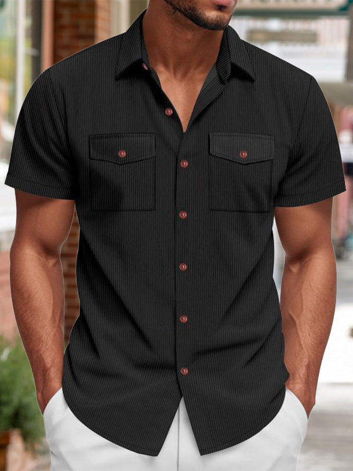 Men's Ribbed Knit Short Sleeve Shirt Mint Green
