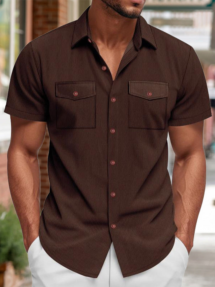 Men's Ribbed Knit Short Sleeve Shirt Mint Green
