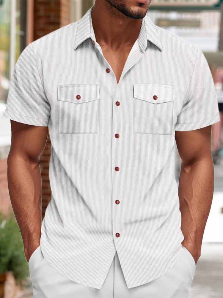 Men's mint green short sleeve knit shirt with relaxed fit