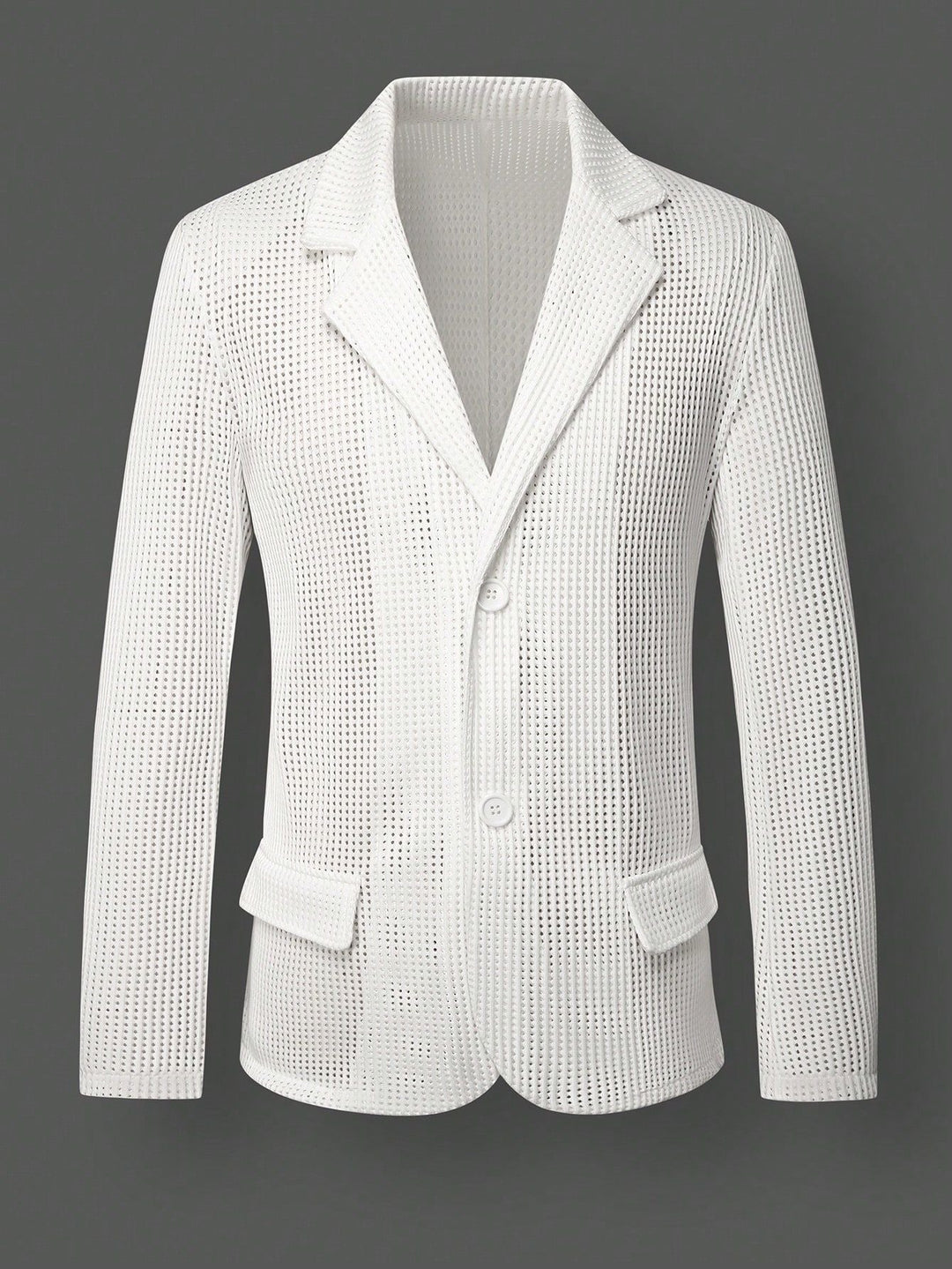 Men's relaxed fit mesh blazer styled for smart-casual wear