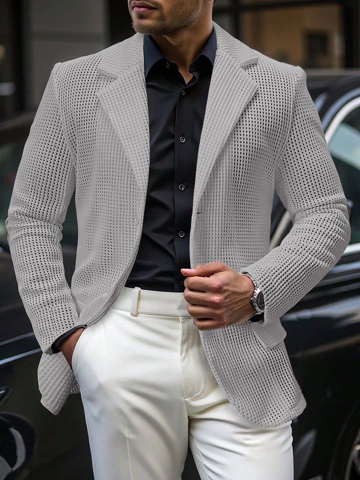 Men's Mesh Knit Blazer Relaxed Fit