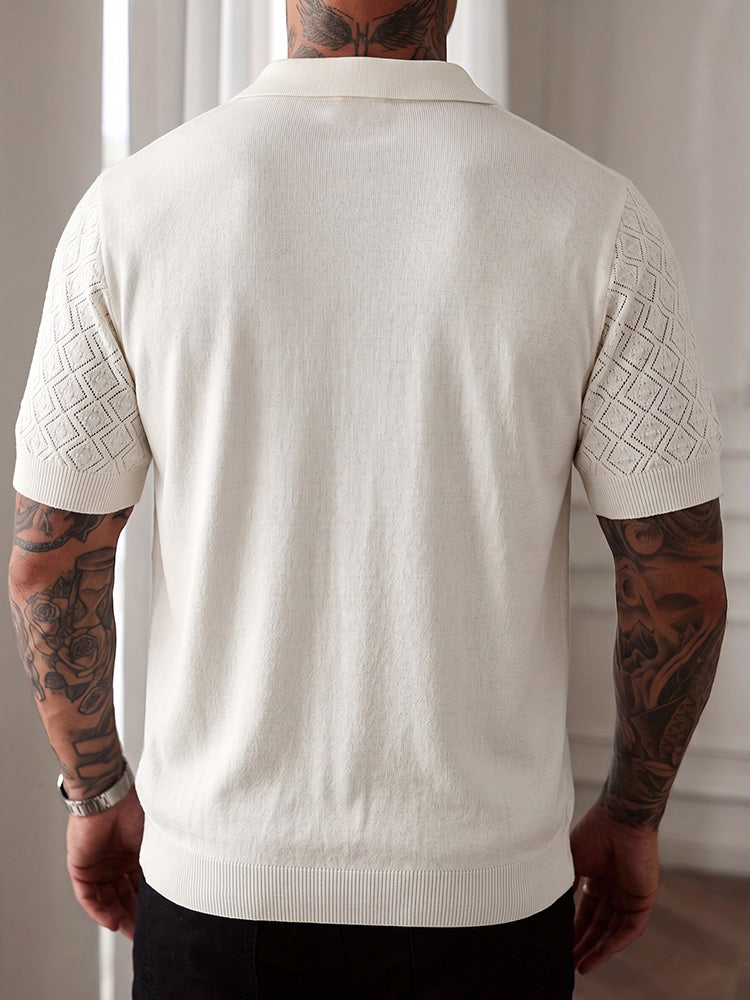 Men's smart casual polo shirt shown from the back