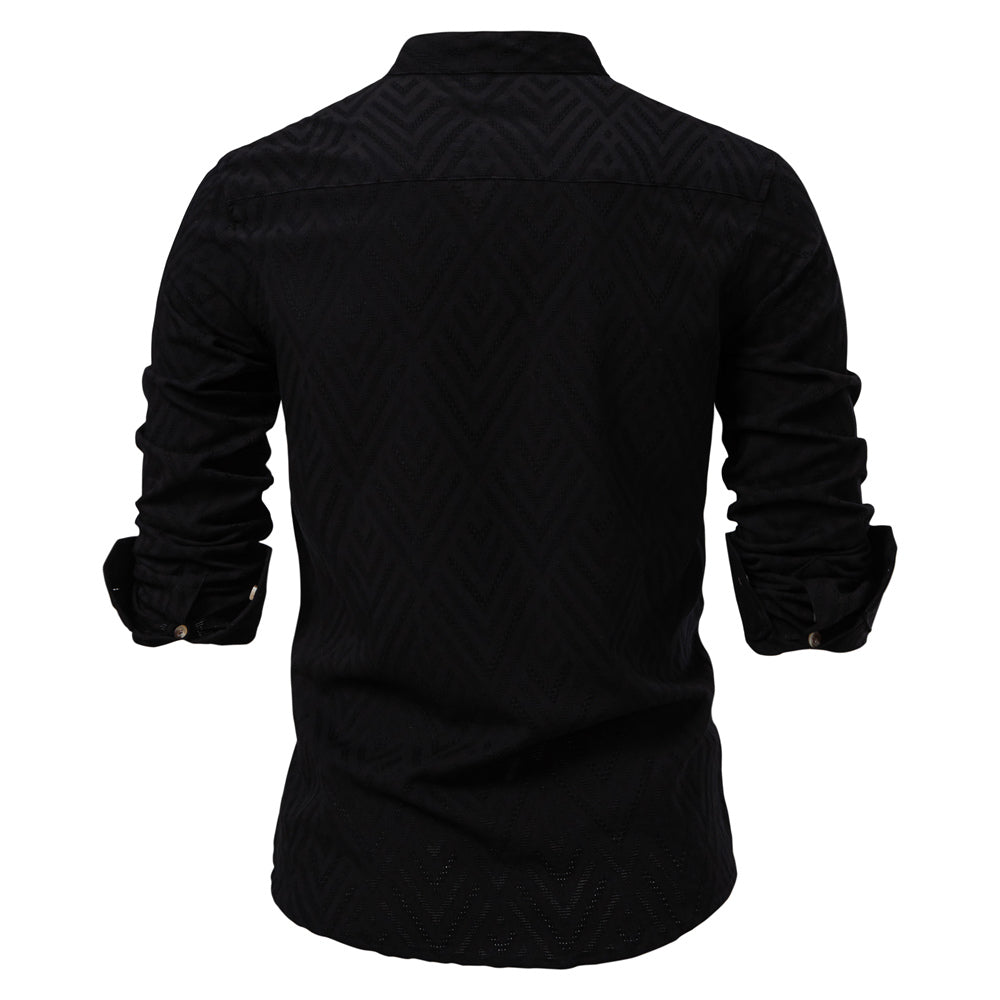 Men’s Textured Henley Collar Shirt
