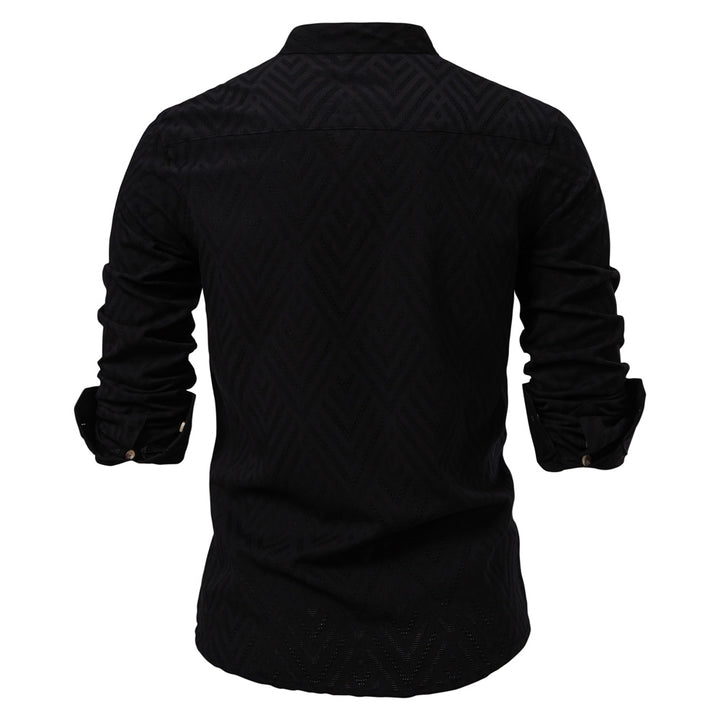 Men’s Textured Henley Collar Shirt