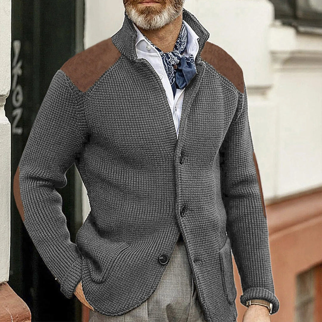 Close-up of the cardigan's knitted fabric