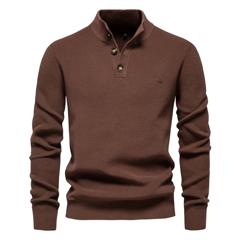 Detail of the ribbed cuff on the men's jumper