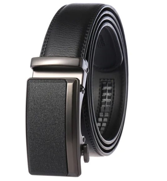 Luxury men's automatic buckle belt shown against a clean background