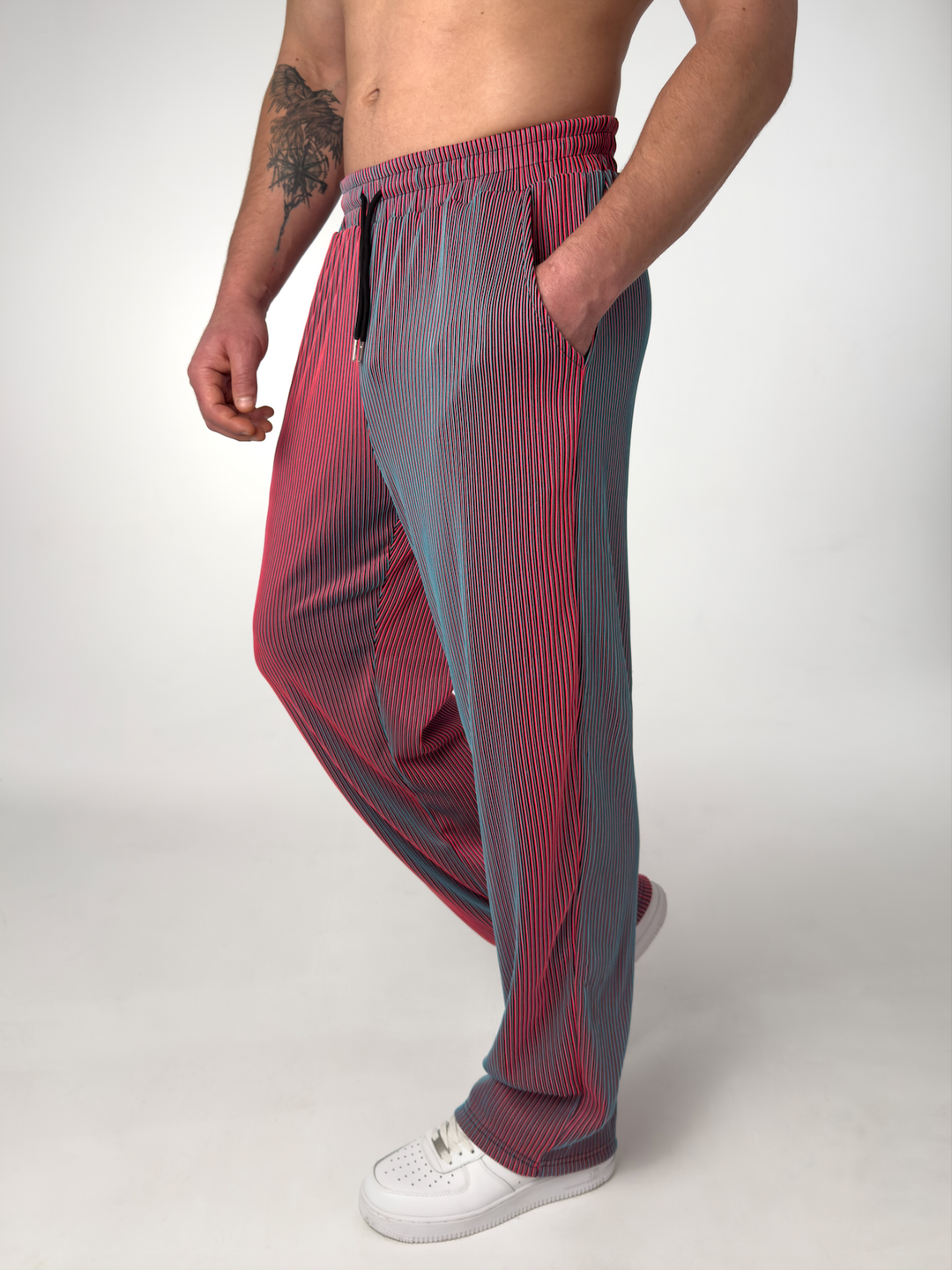 Men's Straight-Leg Striped Trousers