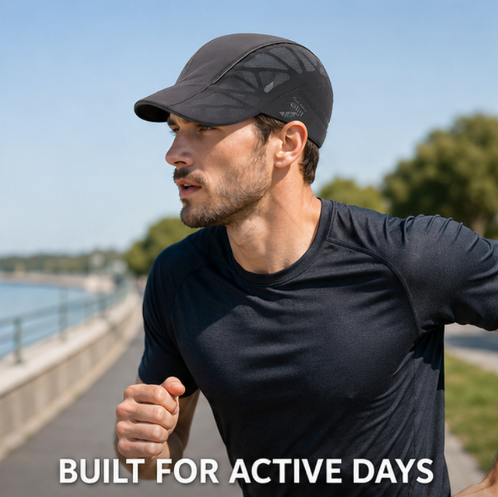 Adjustable men's sports cap with breathable design