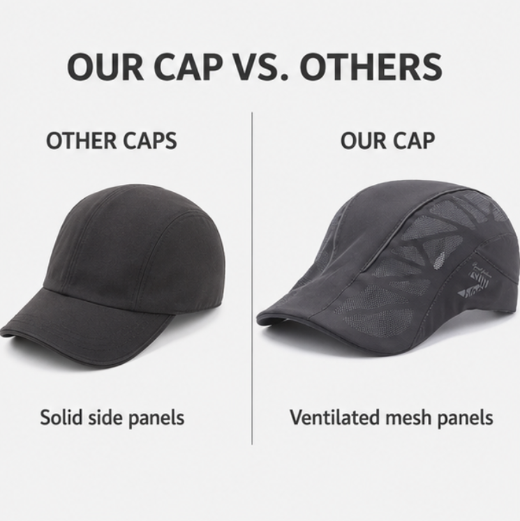 Men's breathable UV protection cap in full product view