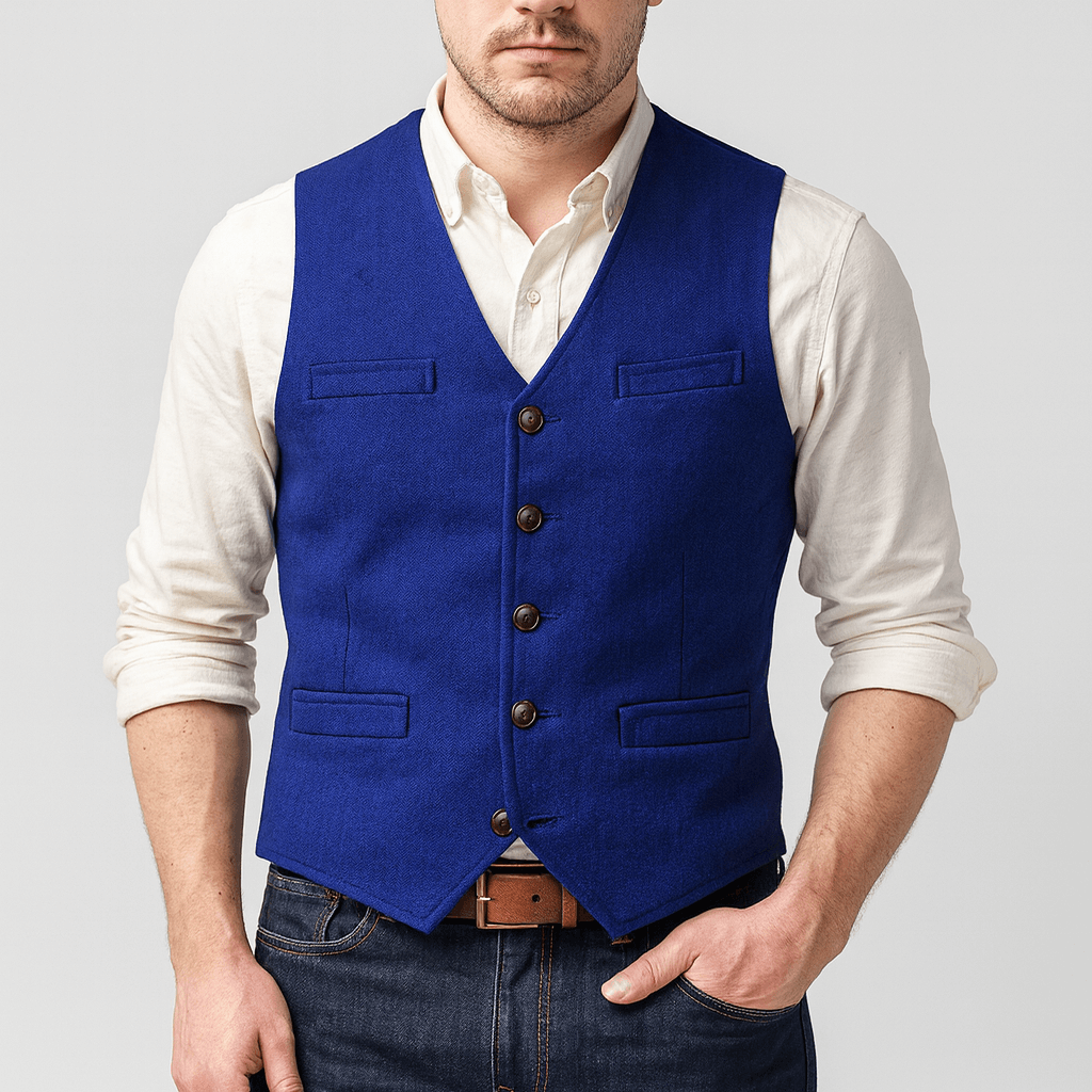 Men's waistcoat styled as a smart-casual layer