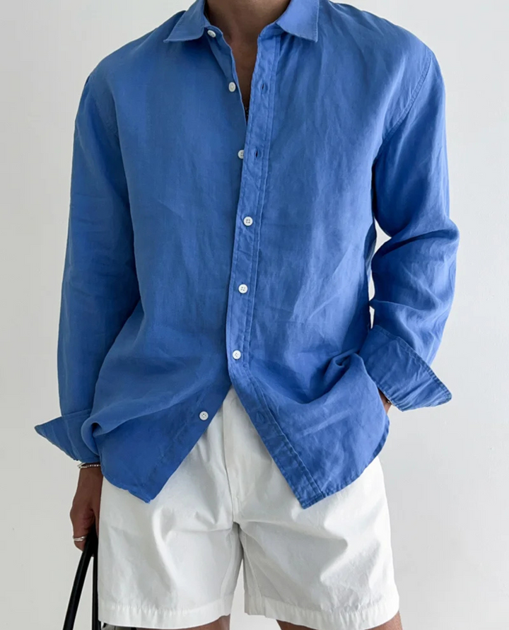 Men's Linen Short Sleeve Shirt Summer