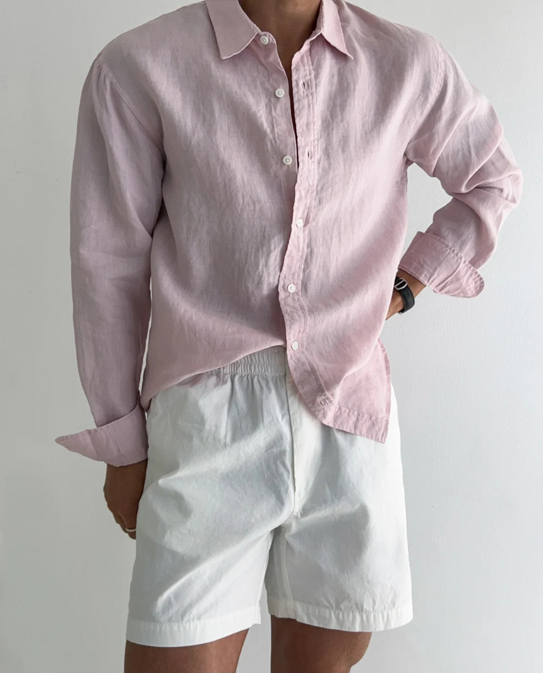 Men's Linen Short Sleeve Shirt Summer