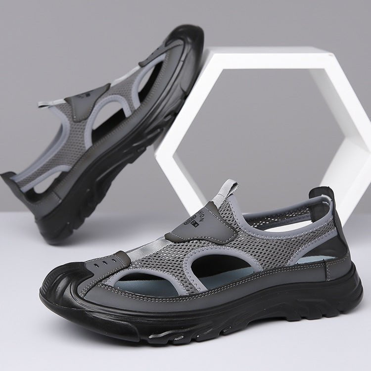 Close-up of men's lightweight sandal upper and straps