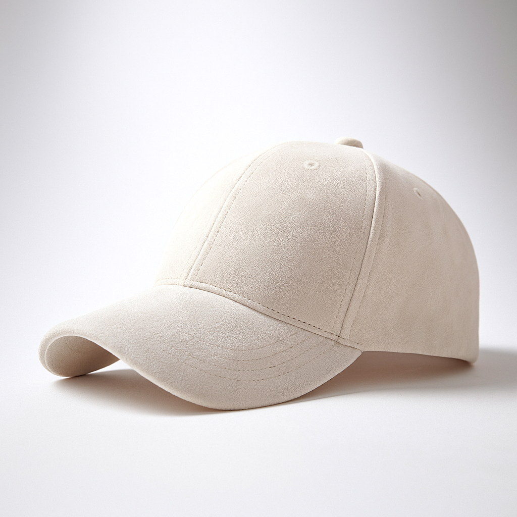 Men's suede cap viewed from the back