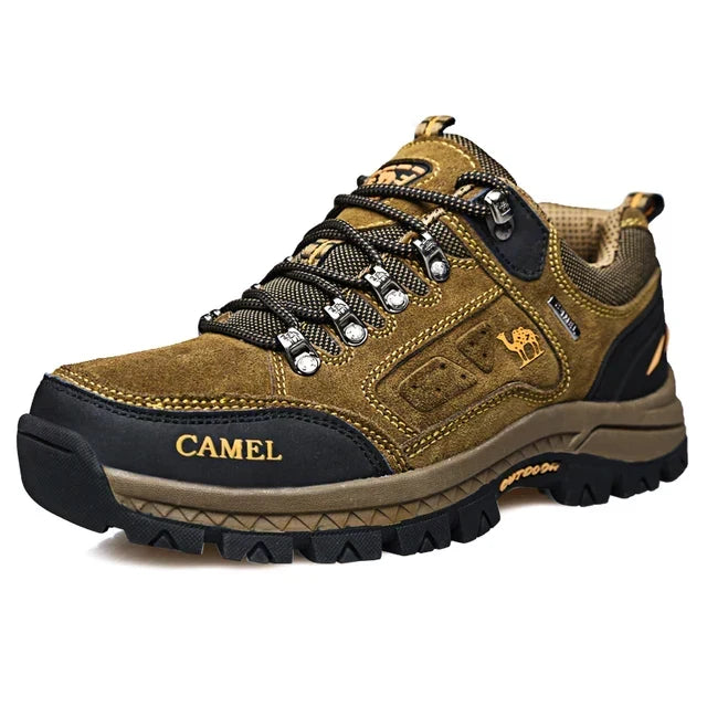 Pair of men's outdoor shoes designed for all-terrain adventures