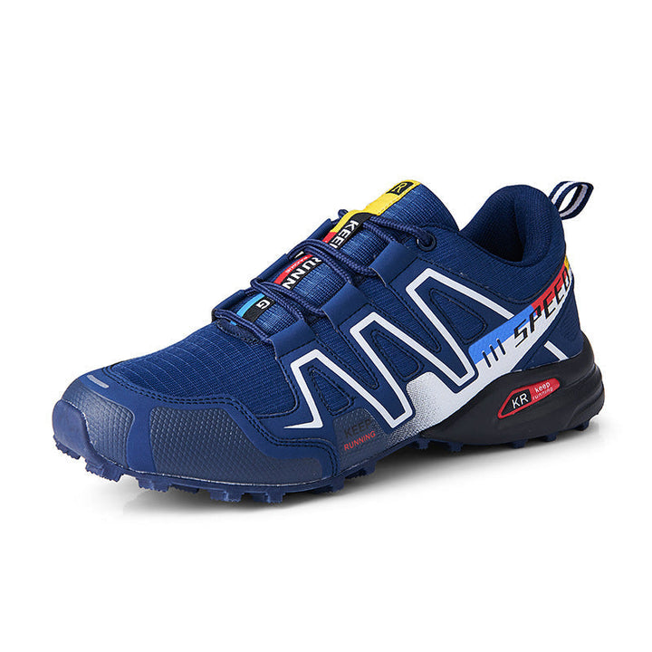 Men's outdoor hiking trainers with waterproof upper and slip-resistant sole