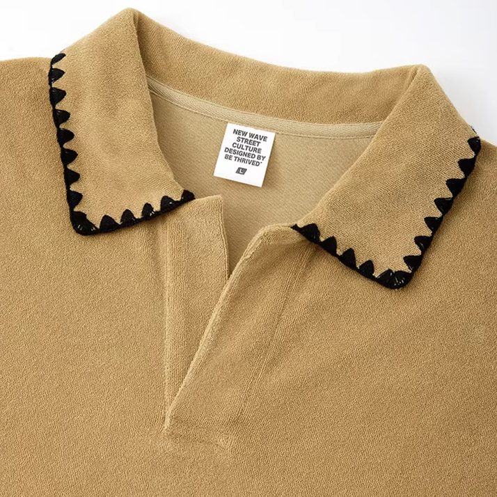 Unisex Long Sleeve Turn-Down Collar T-Shirt