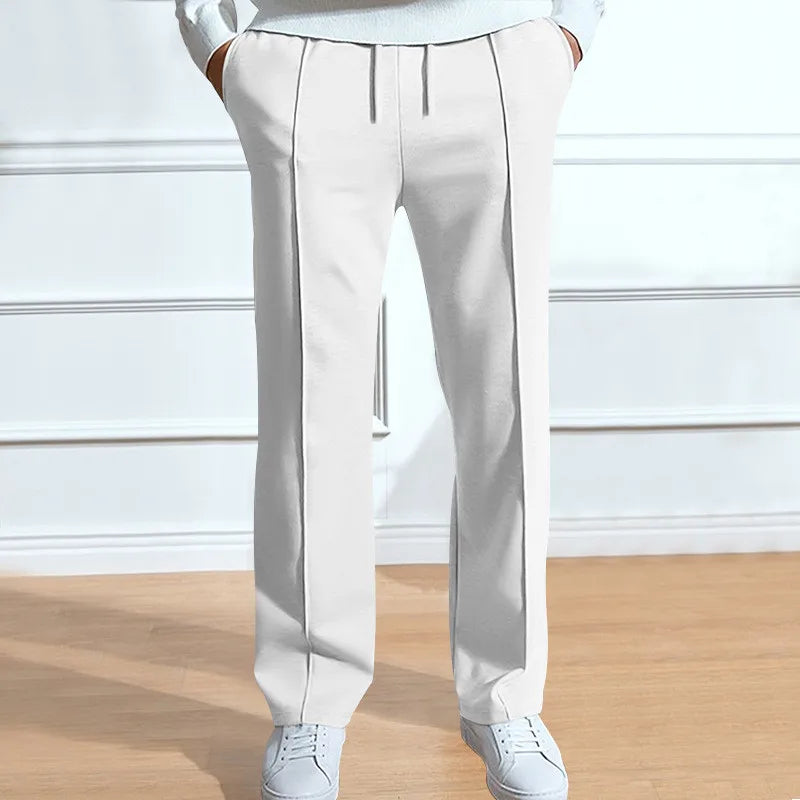 Men's slim fit flexible trousers styled for smart casual wear