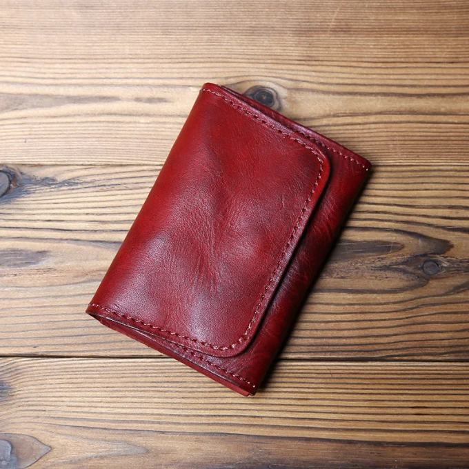 Men's Full-Grain Leather Tri-Fold Wallet