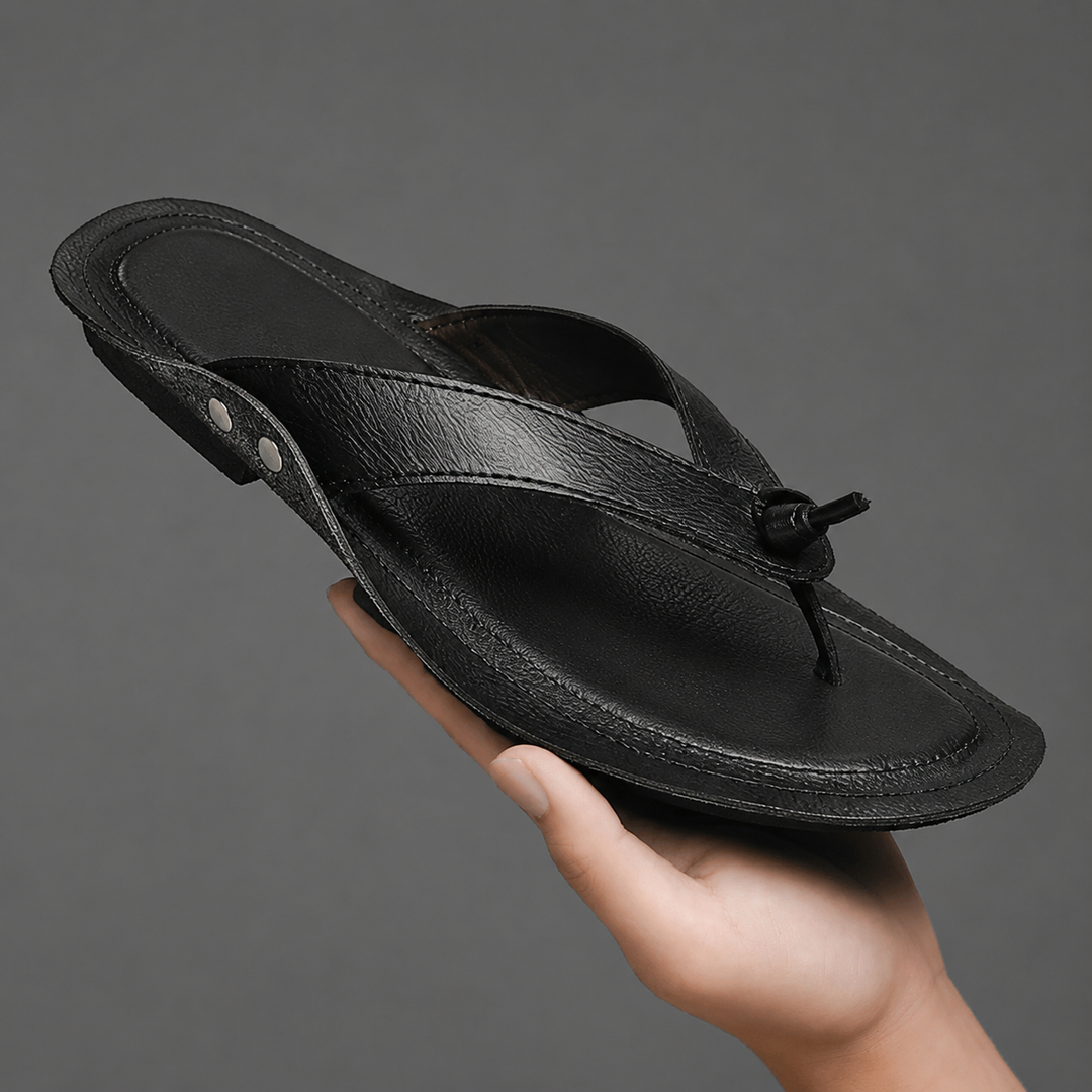 Men's Leather Cross Strap Sandals