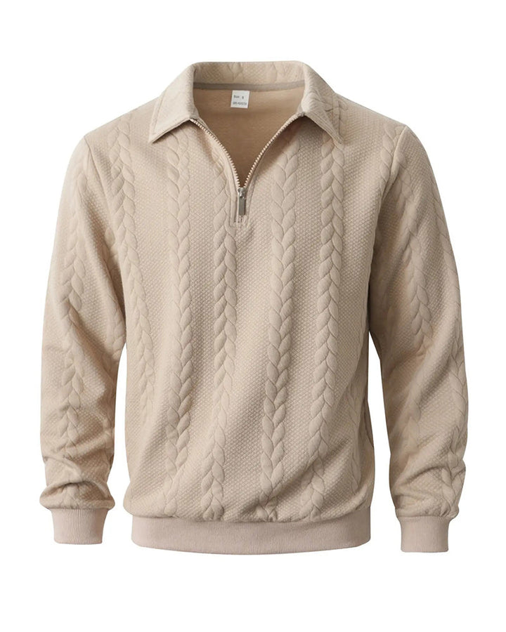 Men's half-zip hoodie styled as a versatile everyday layer