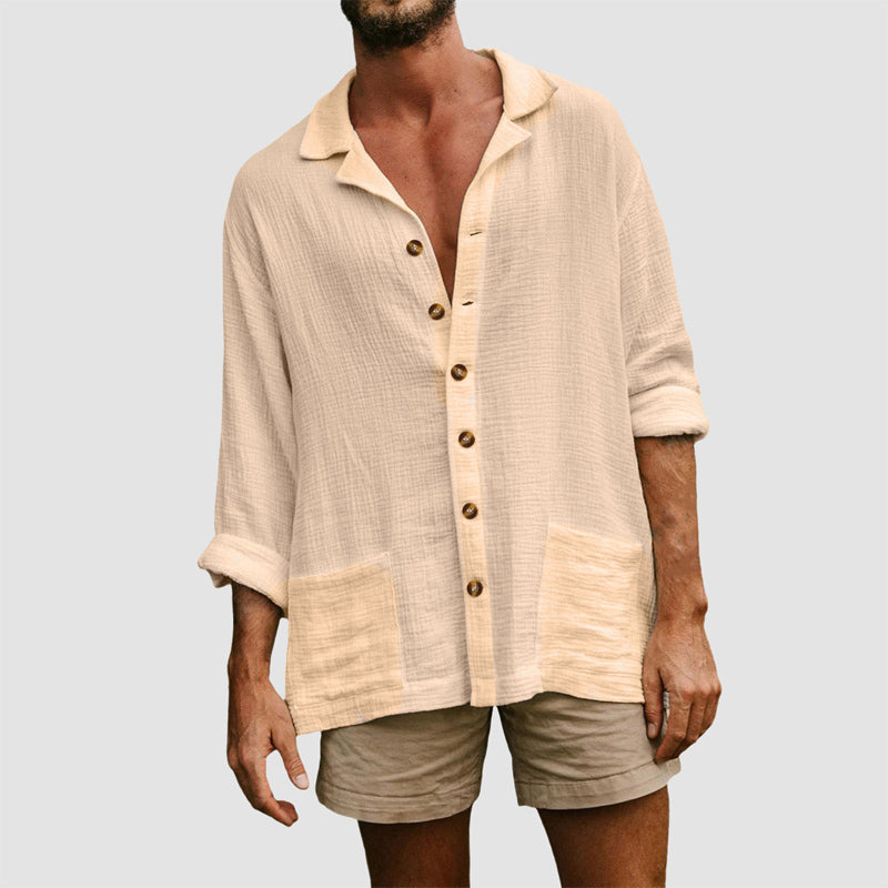 Men's Casual Coastal Escape Button-Up Shirt