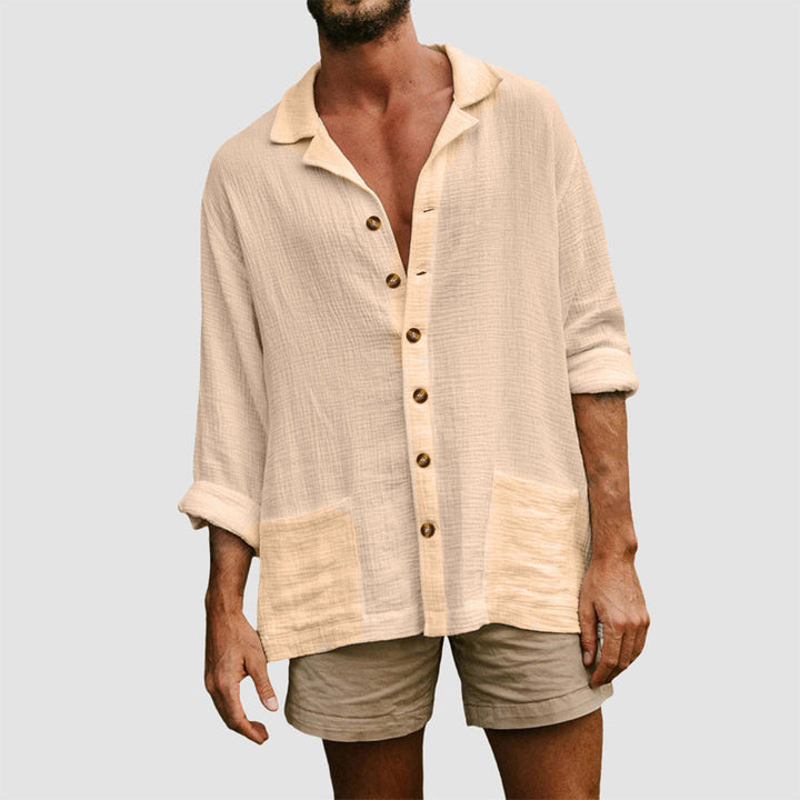 Men's Casual Coastal Escape Button-Up Shirt