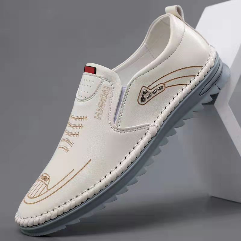 Men's Leather Canvas Slip-On Sneakers