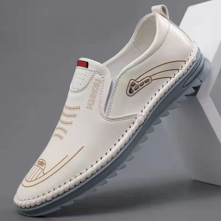 Men's Leather Canvas Slip-On Sneakers