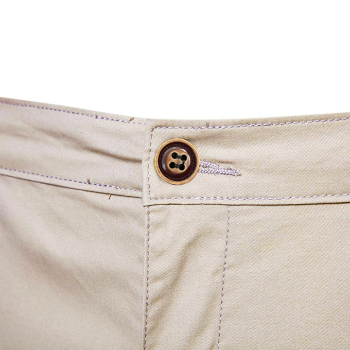 Cotton Blend Stretch Waistband Casual Shorts