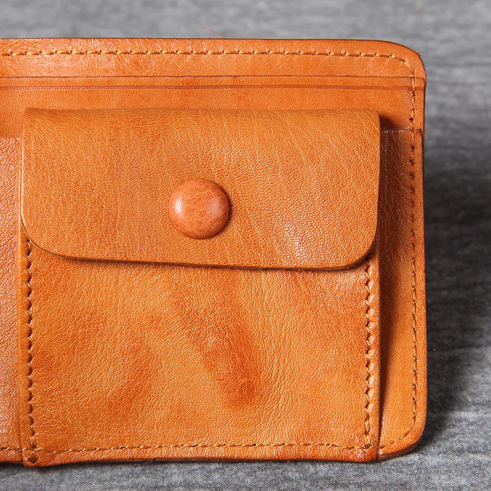 Bi-Fold Cowhide Leather Wallet