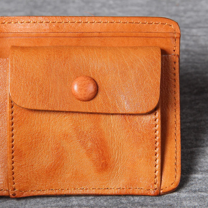 Bi-Fold Cowhide Leather Wallet