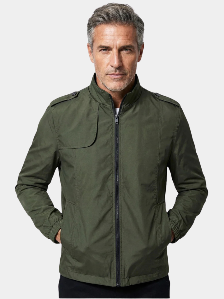 Men's classic zip bomber jacket shown from the front