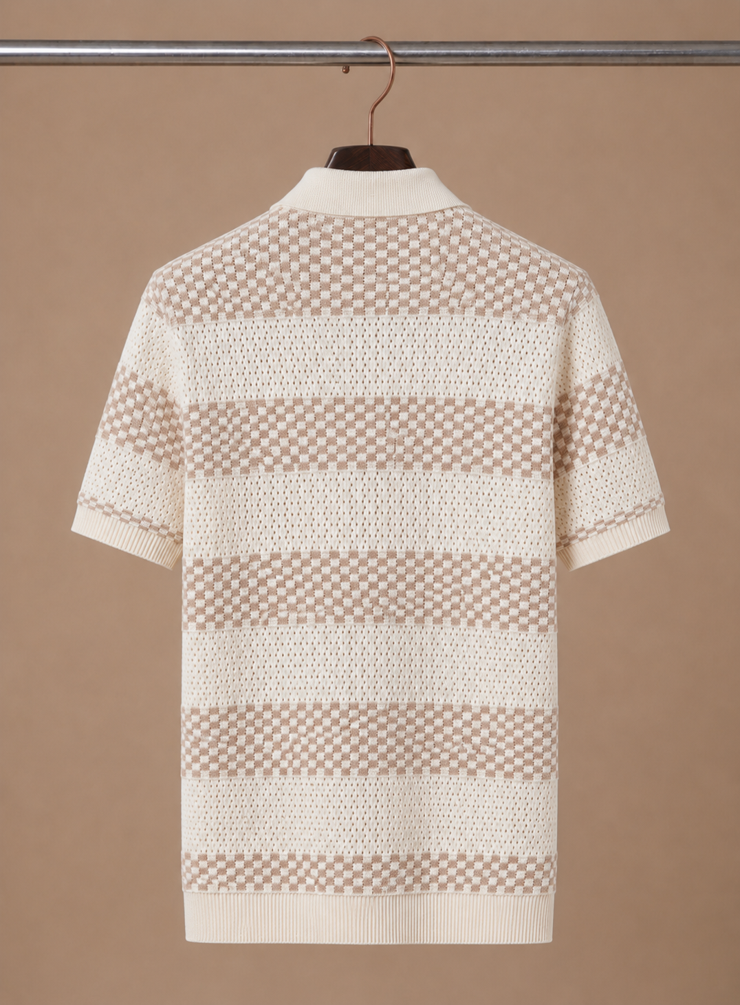 Men's Striped Breathable Cotton Polo Shirt Smart Casual Fit
