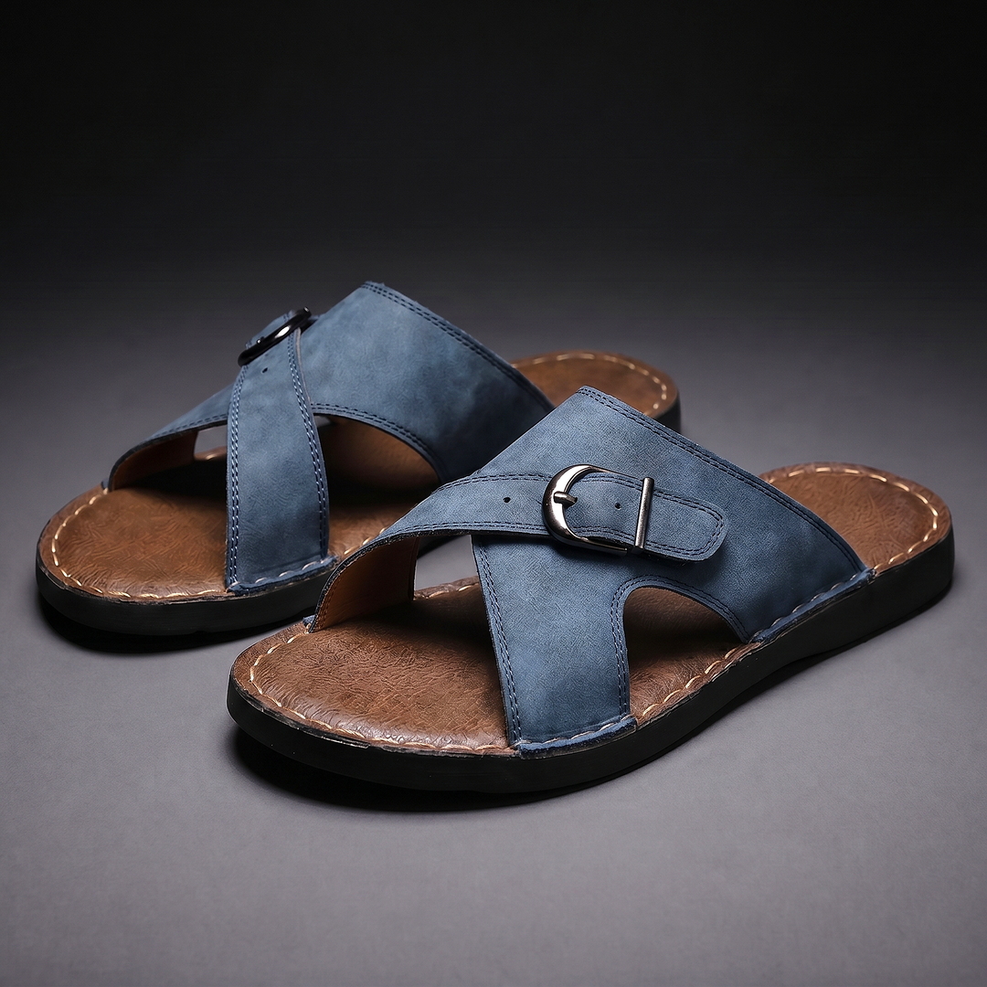 Men's Criss-Cross Sandals With Adjustable Buckle