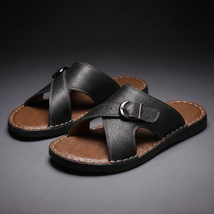 Men's Criss-Cross Sandals With Adjustable Buckle
