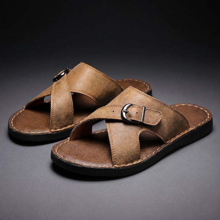 Men's Criss-Cross Sandals With Adjustable Buckle