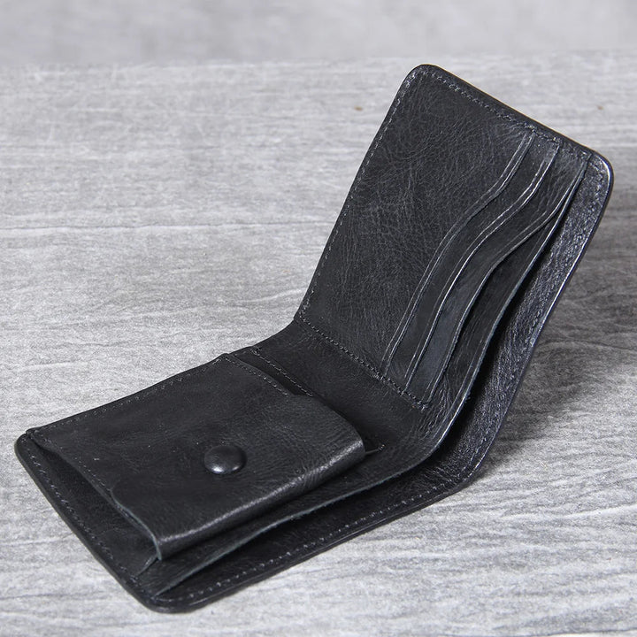 Bi-Fold Cowhide Leather Wallet