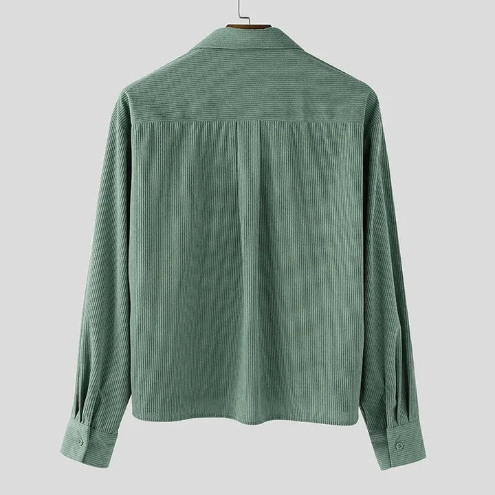Men's Corduroy Cropped Shirt Loose Fit